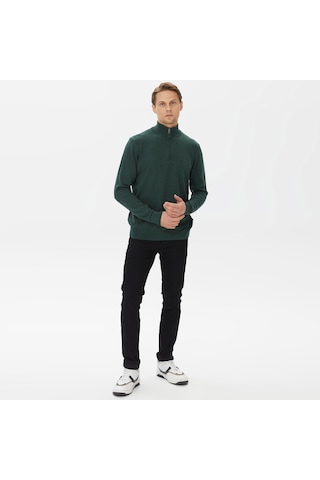 Nautica Nautıca Erkek Yeşil Standart Fıt Dik Yakalı Uzun Kollu Triko Düz S37104t Yeşil
