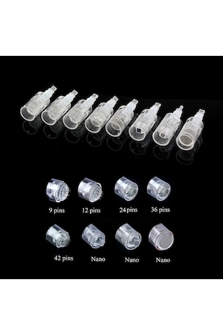 Youtek Dr Pen Mikro İğne Kartuşu - 10 Adet Çeşitli Uç Seçenekleri İle Dermapen Yedek Parça