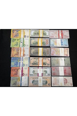Aykar 18 Deste Karışık Euro - Dolar Ve Tl Geçersiz Paralar