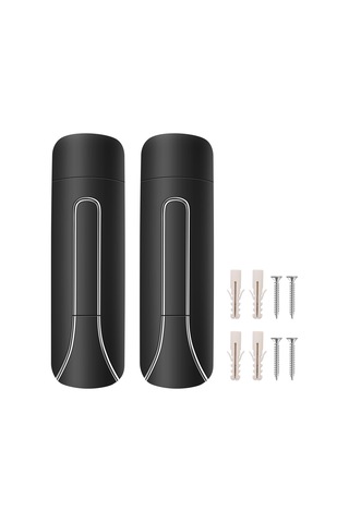 Xurunkeji 2 Adet Duvara Monte Banyo Plastik Sıvı Sabunluk 350 Ml Duş Jeli Deterjan Şampuan Şişesi Mutfak Otel İçin Siyah