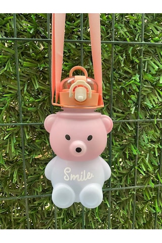 800 Ml Smile Ayıcık Model Su Matarası Su Şişesi Suluk Bpa İçermez Suluk Pembe Plastik Diğer