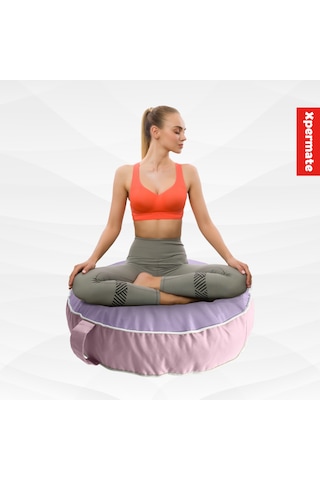 Xpermate İç Dış Mekan Meditasyon Minderi Fermuarlı Yoga Minderi Lila Pembe
