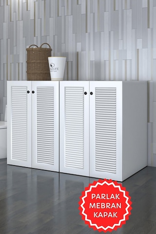 Kenzlife Membran Çamaşır&kurutma&bulaşık Makinesi Dolabı Tatyanakare Byzbyz 90 140 60 Mebran Kapak Suntalam Gövde Kapaklı Arkalıksız Beyaz