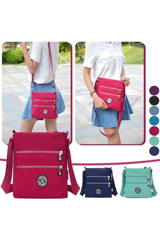 Novahub Yeşil Kadın Çapraz Vücut Messenger Çanta, Ayrılabilir Omuz Çantası, Naylon Materyal, Fermuarlı İç Cep, Pratik Boyutlar Yeşil