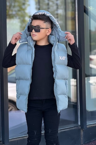 Pina Kids Erkek Çocuk Baskılı Çıkarılabilir Kapüşonlu Şişme Yelek 3017 Mint Yeşili
