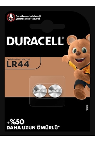 Duracell Özel LR44 Alkalin Düğme Pil 1,5V, 2’li paket Duracell Özel LR44 Alkalin Düğme Pil 1,5V, 2’li paket