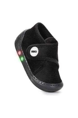Kiko Kids Petri Günlük Işıklı Kız Bebek Ev Okul Kreş Panduf Siyah Siyah