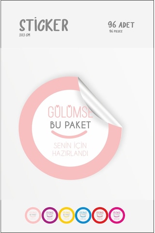 Gülümse Bu Paket Senin İçin Etiketi Paketleme Etiketi 3x3 cm 96 a