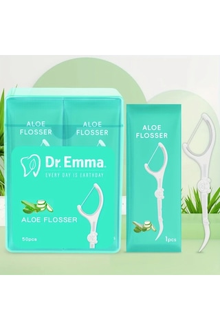 Willowhaven 50lı Dr. Emma Aloe Vera Diş İpi Çubukları Bireysel Paket Alkol Yok Polietilen Derin Temizlik