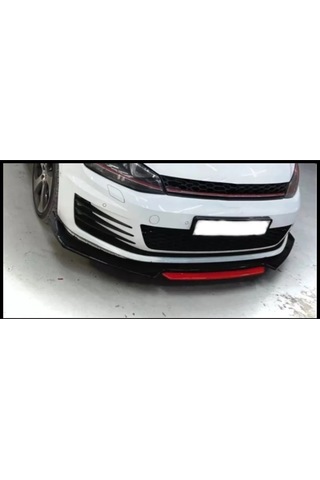 Vw Golf 7 - 7 Fl Kırmızı Renkli Ön Lip 4 Prç P.siyah 2012 - 2019