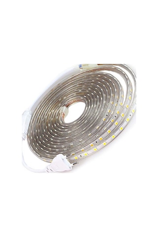 Triline 220V Fişli Silikonlu Beyaz Şerit Led 3 Çipli Smd 5050