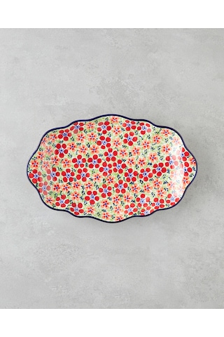 English Home Botanic Stoneware Kayık Tabak 35 Cm Renkli Çok Renkli