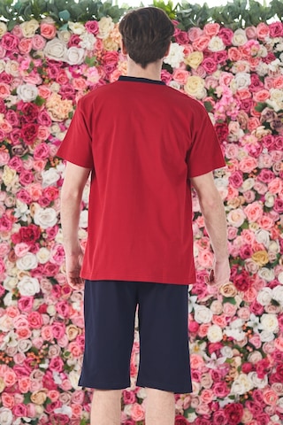 Remsa Erkek Şort Tshirt Pijama Takımı 25257 Kırmızı Kımızı01