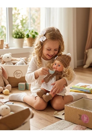 Lucia Girl Konuşan 35 Cm - Etkileşimli Kolları Bacakları Ve Kafası Et Kutulu Atkılı Oyuncak Bebek 74220163