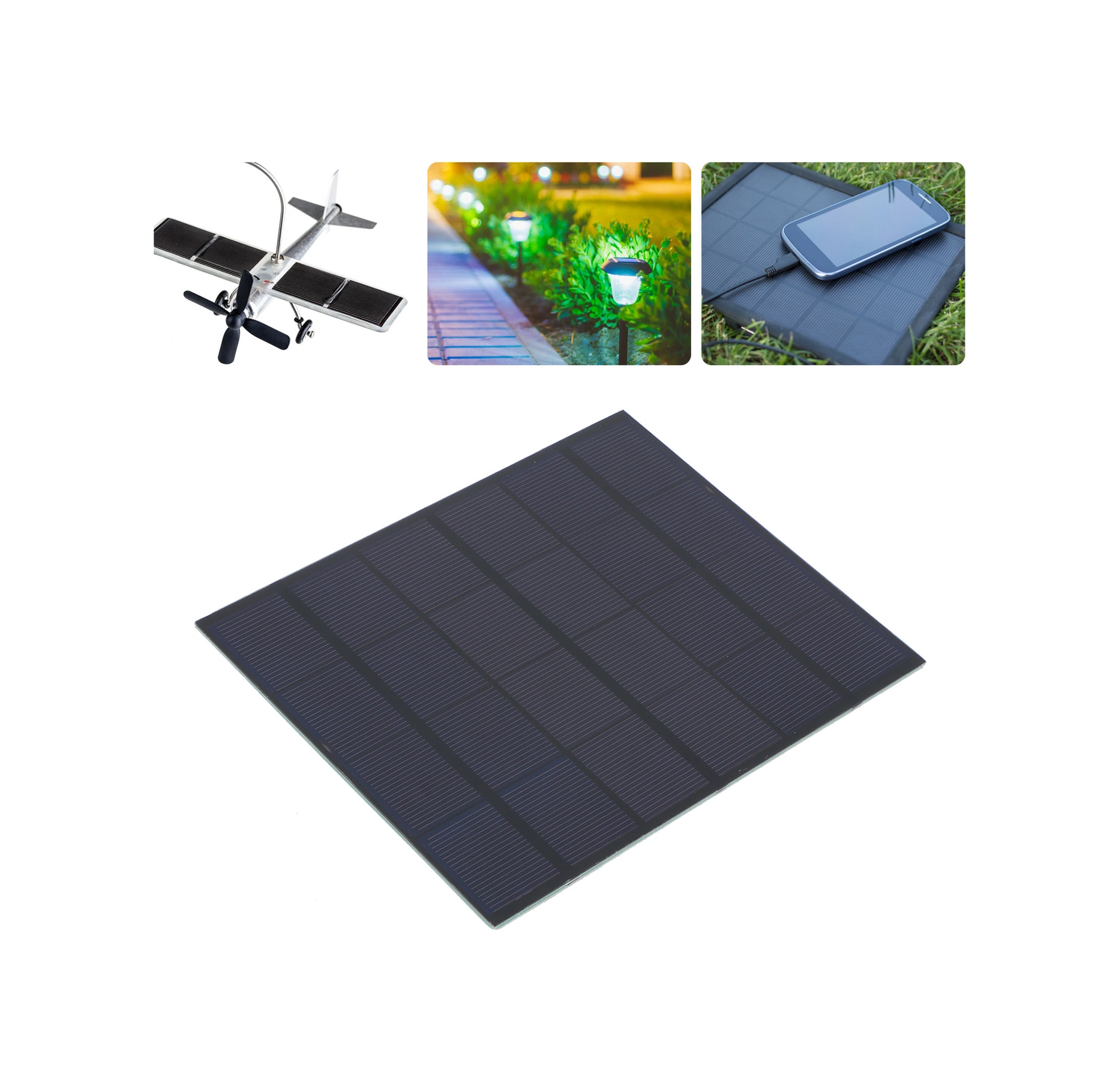 Geeroyoo 3.5w 6v Çok Kristal Güneş Paneli - Yüksek Dönüşüm Oranı, Pet Kaplama, Dıy Projeler İçin Depolama Fonksiyonu Yok