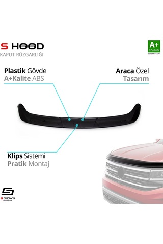 S-dizayn Peugeot Expert Abs Plastik Kaput Rüzgarlığı 2017 Üzeri A+kalite