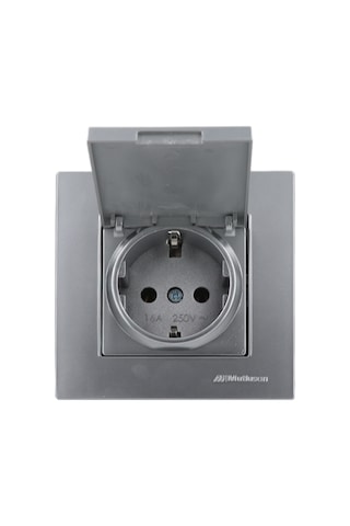 Mutlusan Rita Kapaklı Topraklı Priz İnox