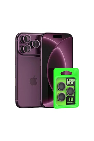 Newface Apple iPhone Uyumlu 18 Pro Raze Metal Kamera Lens - Bordo Çok Renkli