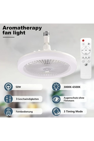 Xuweiwei Gri 360 Derece Ayarlanabilir 25 Cm Led Akilli Tavan Fan Lambasi Uzaktan Kumandali Renk Degisimi Parlaklik Ayari 3 Hiz Seviyesi E26 E27