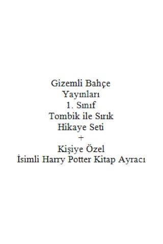 1. Sınıf Tombik ile Sırık Hikaye Seti Gizemli Bahçe Yayınları + Kişiye Özel İsimli Ayraç