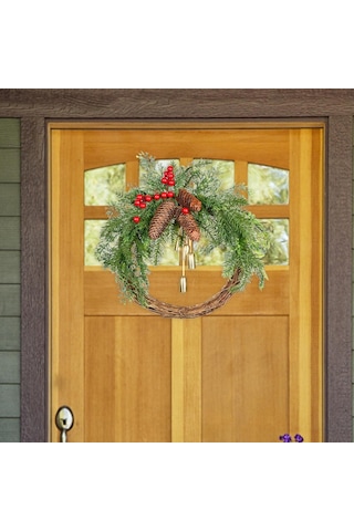Suntek Kapı Ön Çelenk Yılbaşı Yapay Çiçekler Garland 40cm