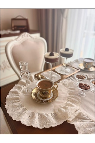 Nurgitahome %100 Pamuk Ham Keten Fisto Fırfırlı Supla 1 Adet 40x40 Bej