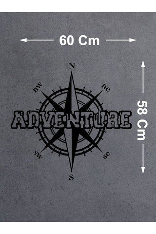 Pusula Ve Adventure Sticker - Araba Oto Karavan Motosiklet Cam Sticker - 00052 60X58 Cm