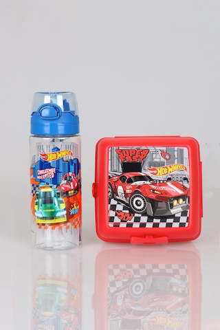 Dekomus İle Yeni Sezon Lisanslı Hot Wheels 2 Katlı Beslenme Kabı Ve 500 Ml Matara Seti Diğer