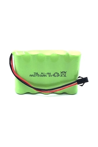 6V 2700Mah  Oyuncak Araba Bataryası Siyah Soketli+Usb Şarj Cihazı