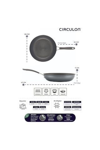 Ans-5011275822063-d-myr128-cırculon, 28cm Kızartma Tavası Siyah