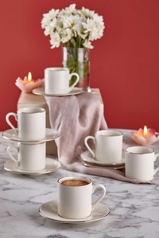 Neva N3263 Lilyum Plus 6 Kişilik Kahve Fincan Takımı