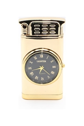 Kişiye Özel Silvio Monetti Altın Gazlı Saatli Tasarım Çakmak