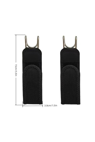 Fıvıont Metal Kancalı Tokasız Elastik Bel Kemeri 2 Adet Set Cırt Cırt Ayarlı Siyah Görünmez Pantolon Kemeri, Erkek Kadın Şort Kot Kumaş Pantolon İçin Pratik Lastikli Kemer Siyah Siyah