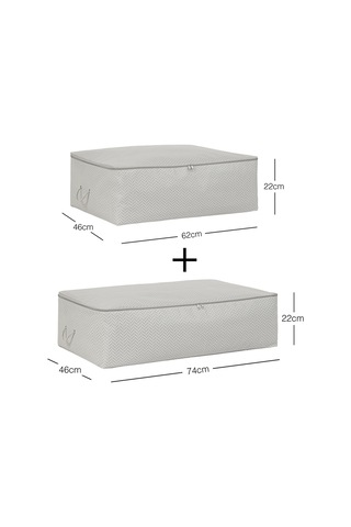 Ocean Home Textile 2'li Gri Balıksırtı Baza Altı Hurç Set