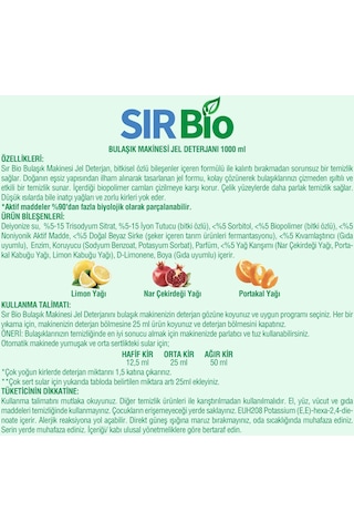 Sır Bio Bulaşık Makine Deterjanı 3 x 1 L