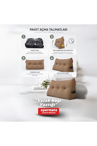 Yatak Başı Yastığı Sırt Ve Bel Destek Yastığı 90 Cm Yaslanma Ve Dinlenme Yastığı Kahverengi