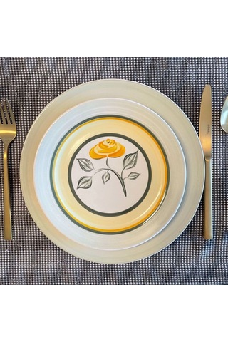 Alesta Home Gri Düz 6'lı Amerikan Servis 50x35cm Gri