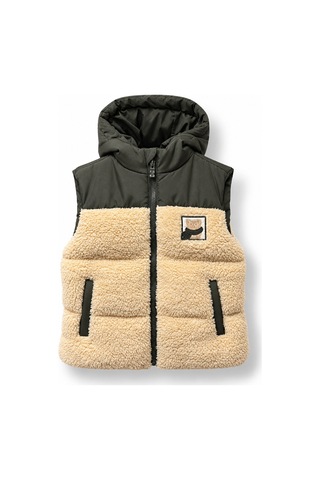 Harıbo Haribo Lisanslı Unisex Çocuk Kapüşonlu Sherpa Yelek Haki