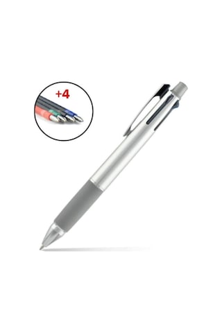 L Fonksiyonel 4 Renk Tükenmez+0.5 Mm Versatil Kalem Gri