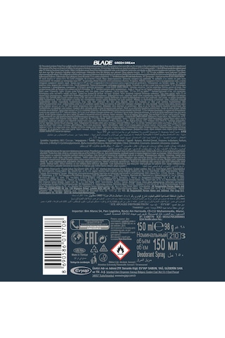 Blade Cool Fresh + Green + Marine + Self Erkek Sprey Deodorant 4 x 150 ML