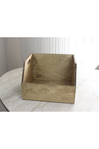 Ahşap Lp Plak Sandığı - Organizer Kutu - Wooden Lp Record Box Ceviz