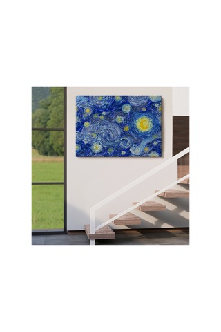 Van Gogh Yıldızlı Gece Dekoratif Kanvas Yüksek Kaliteli Kanvas Canvas Tablo Tabloları