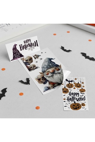 Özel Üretim Salon Aksesuarı Parti Dekoru Dekoratif Ürün Happy Halloween Temalı Duvar Stickerı Çok Renkli