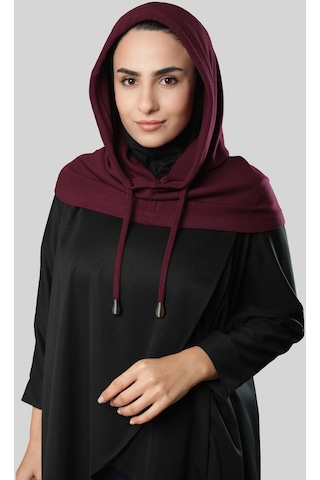 Bordo Bağcıklı Salaş Balaklava Boyunluklu Bere Triko Düz 2326 16 Bordo