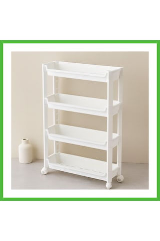 Vaveni 4 Katlı Tekerlekli Sepet Organizer Raf 465x145x670mm Arz Çok Renkli