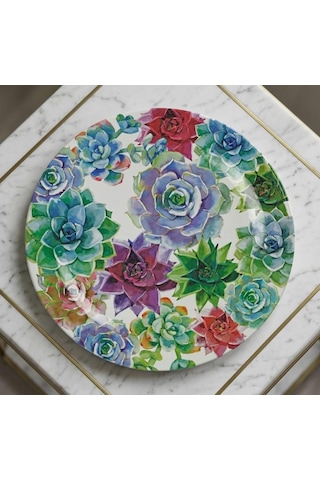 Lucky Art Vivace Melamin Yuvarlak Tepsi 46 Cm Dıo30030 Çok Renkli