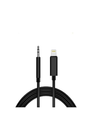 Lightning To 3.5mm Aux Ses Kablosu 1 metre Dönüştürücü Çevirici - Siyah