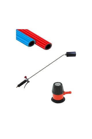 Tetikli Pürmüz 75 Cm + Lpg Dedantör + Hava Hortumu 8 Mm 15metre Siyah
