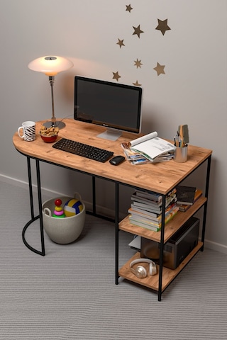 Çalışma Masası 125 Cm Bilgisayar Masası Çok Amaçlı Makyaj Masası Ofis Masası Yemek Masası Atlantik Kahverengi