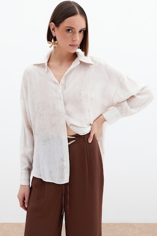 Sateen Desenli İnce Salaş Gömlek - Taş-136014 Taş